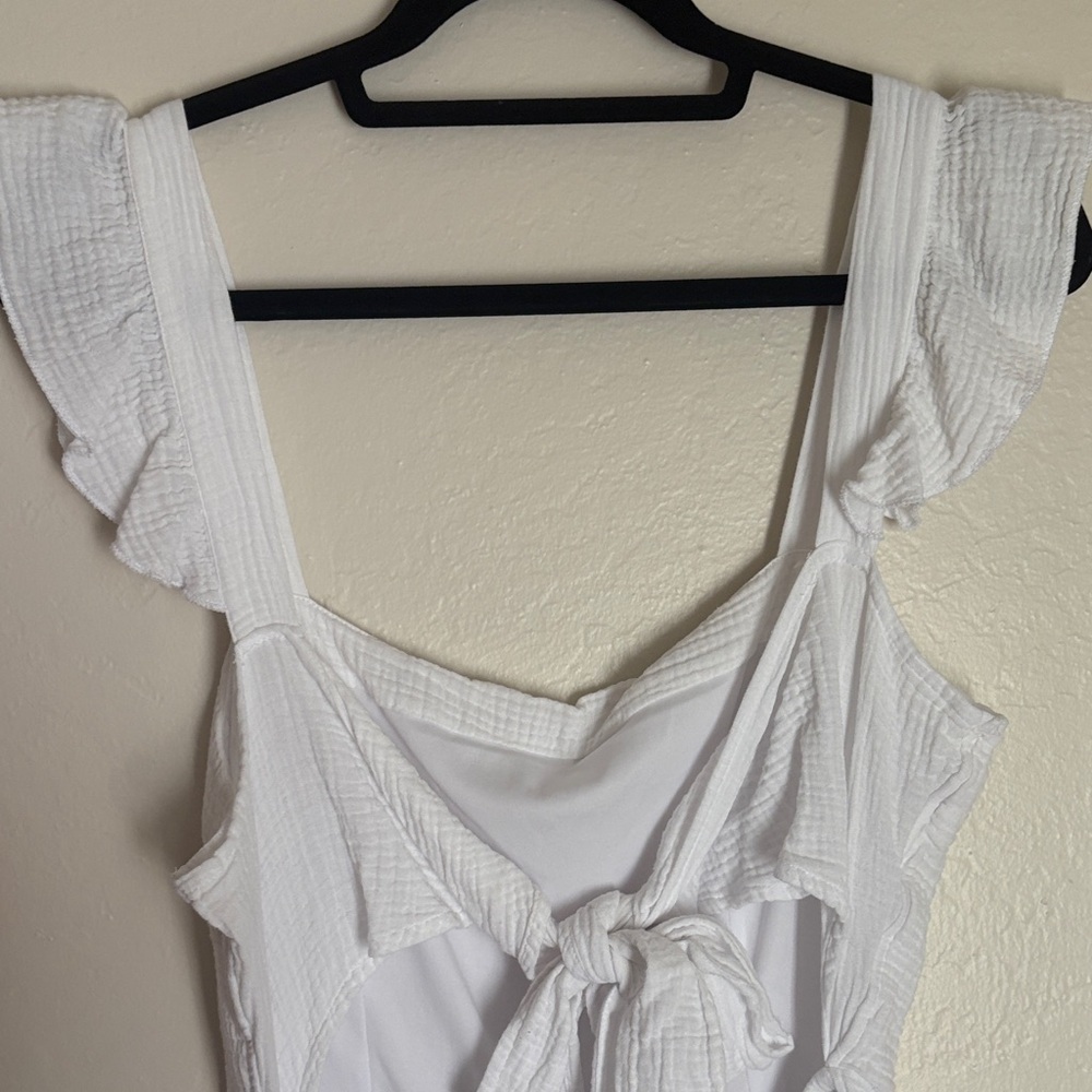 Fashion Nova White Ruffled Jumpsuit - Picture 5 of 6